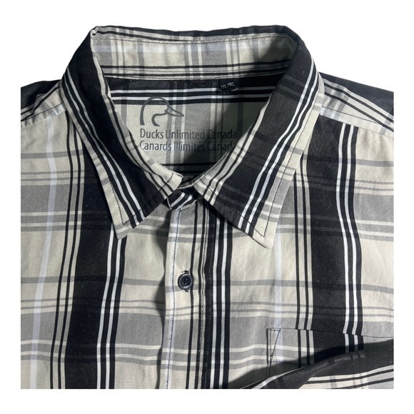 Dunning Golf Mens Polo XLBlack with‎ Blue Khaki Stripes Polyester - Picture 2 of 4